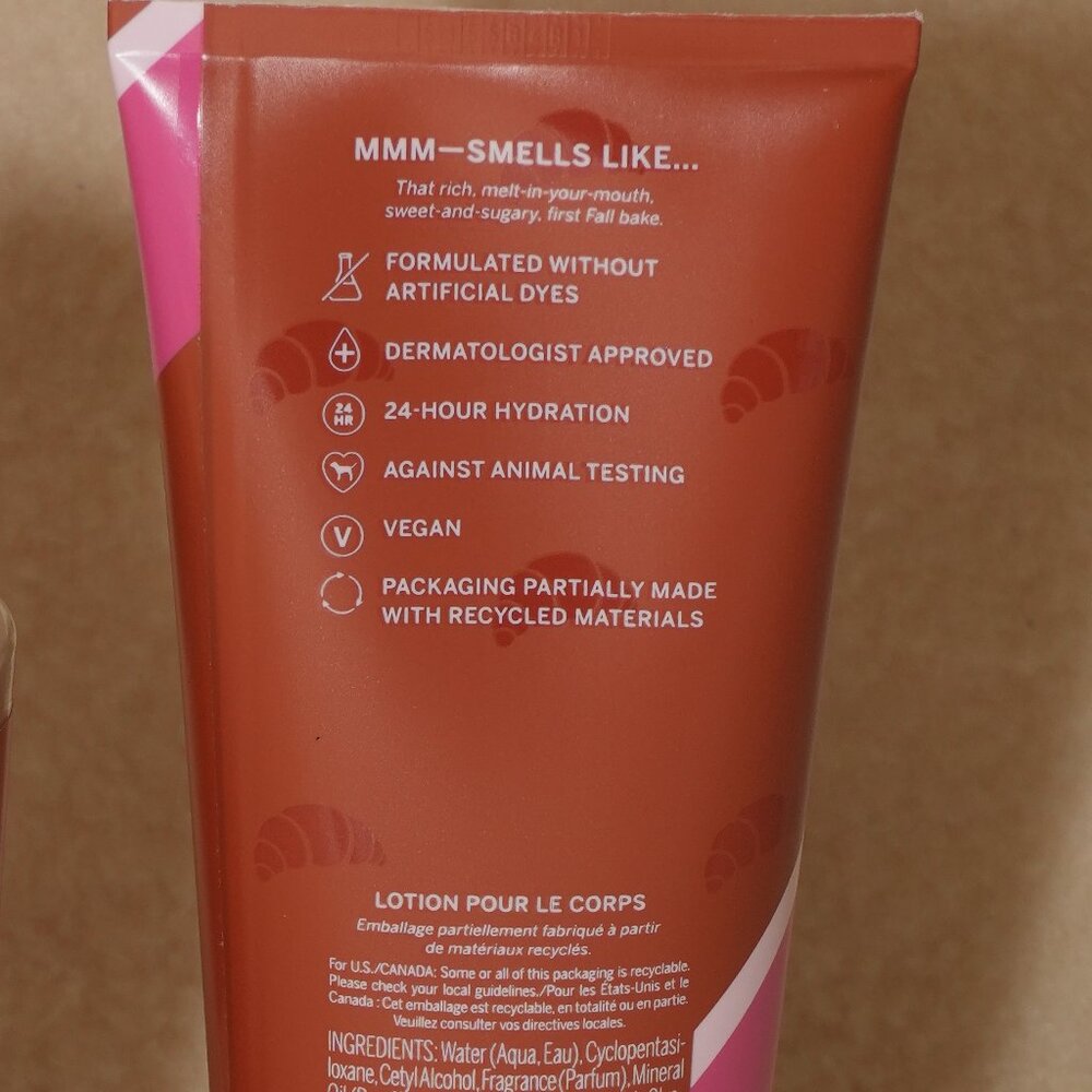 NWT Pink Lot of Body Mist and Body Lotion Buttery Sugary Flaky Croissant Vegan - Picture 4 of 4